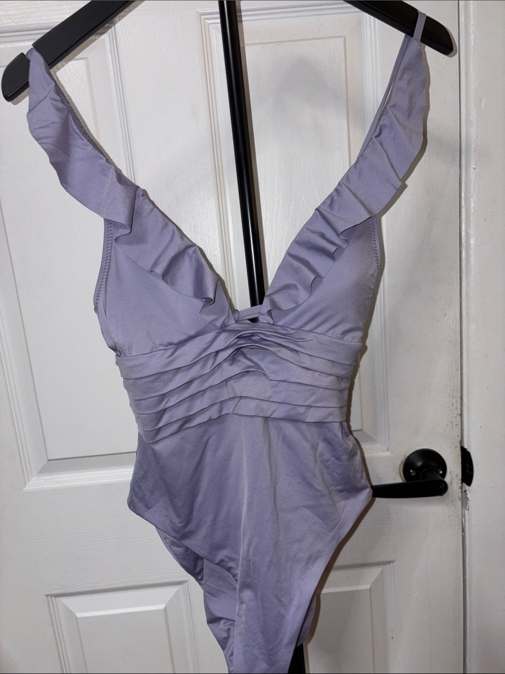 Lilac Ruffle-Trim One-Piece Swimsuit for women . Nnt